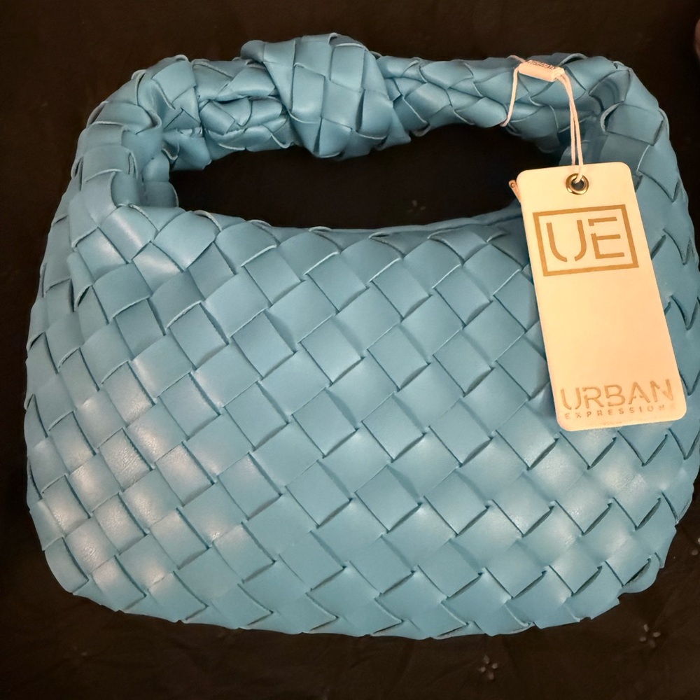 Urban Expressions Light Blue Woven Hobo Bag